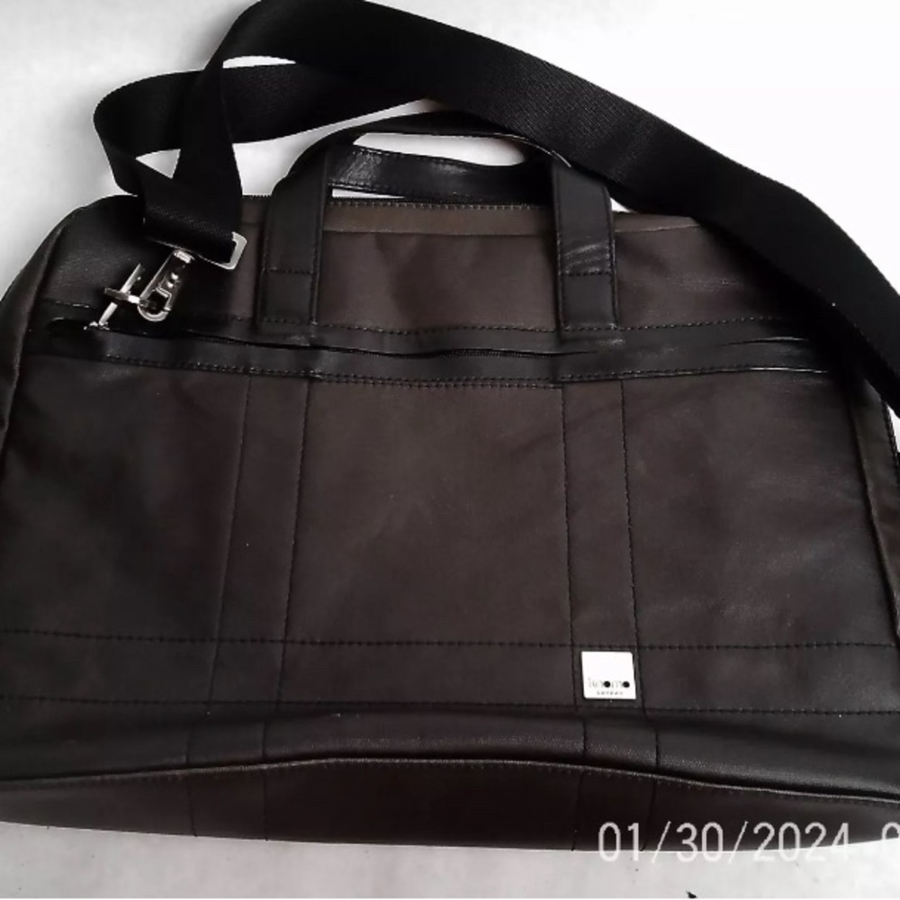 Knomo brown leather laptop / messenger Bag